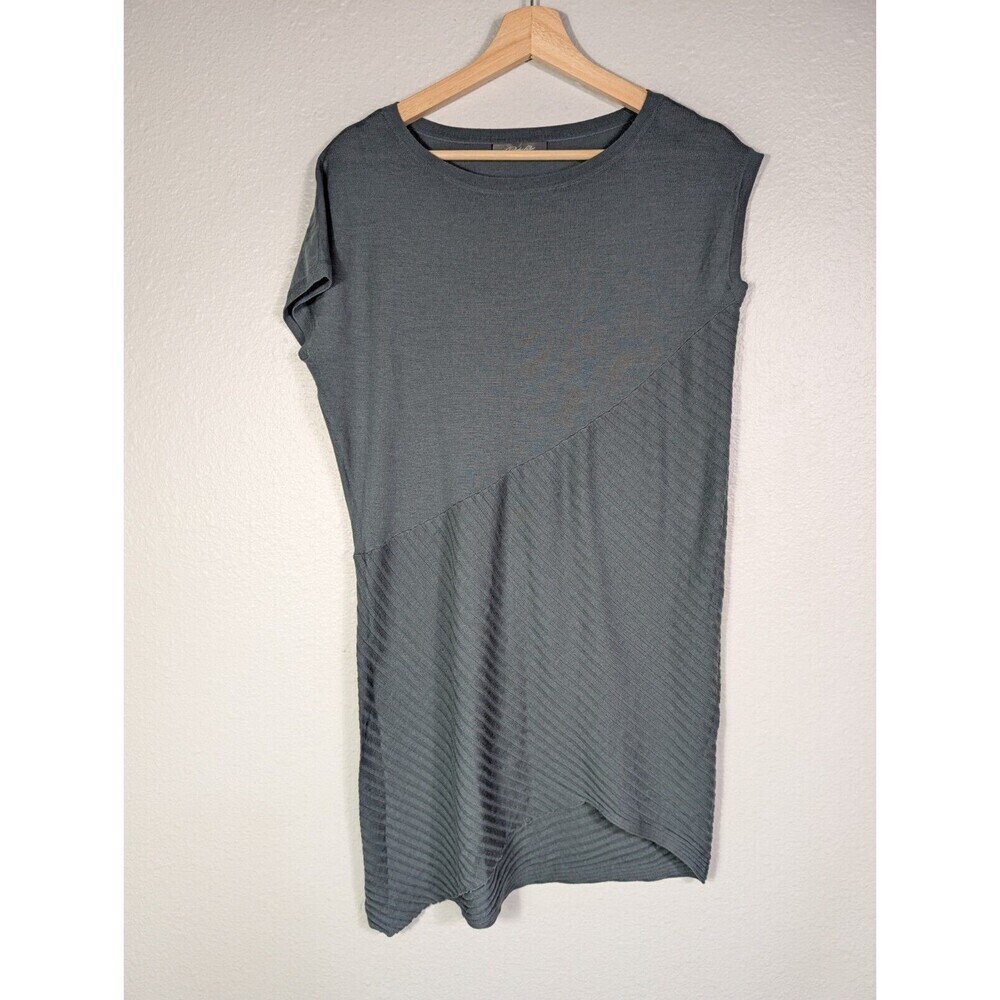 Christopher Fischer Gray Tunic Dress Asymmetrical Size Medium